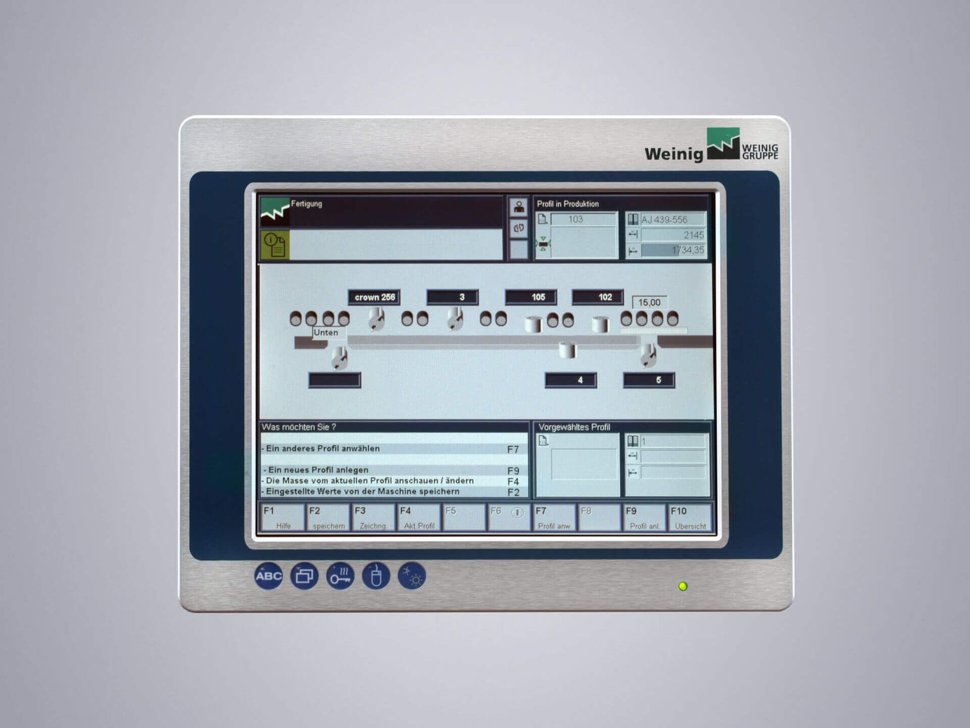 Powercom krmilnik interface, ki lahko shrani do 10000 profilov in orodji